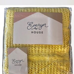 Yellow Knit Throw Blanket